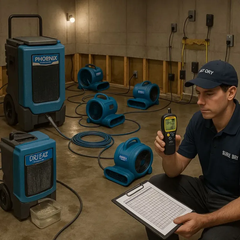 Structural Drying and Dehumidification process in Haverhill, FL
